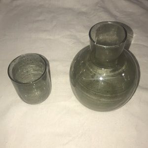 Sir|Madam Carafe with Seeded Glass - Deep Sage